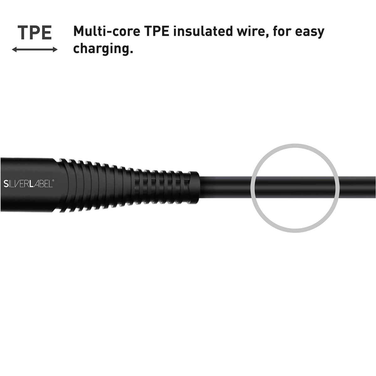 SilverLabel 1m USB-C to Lighting Cable Black 