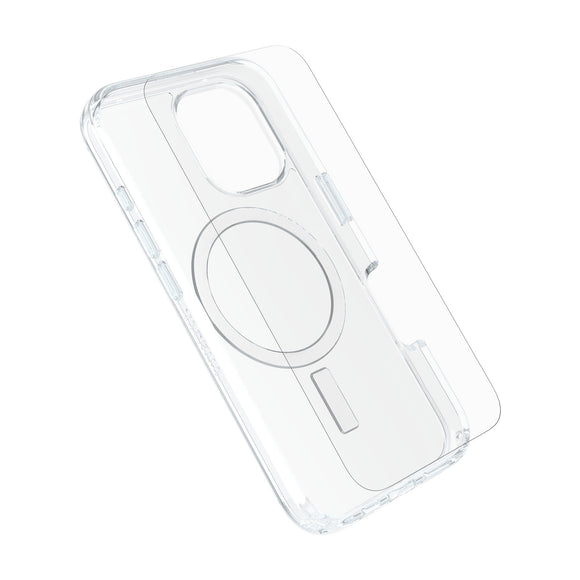 OtterBox Symmetry Clear MagSafe Cover + Premium Glass + Fast Charge Wall Charger 30W for iPhone 16 Pro
