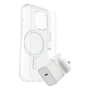 OtterBox Symmetry Clear MagSafe Cover + Premium Glass + Fast Charge Wall Charger 30W for iPhone 16 Pro-1