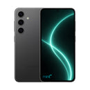 photo of Samsung Galaxy S24 FE black with mint+ wallpaper