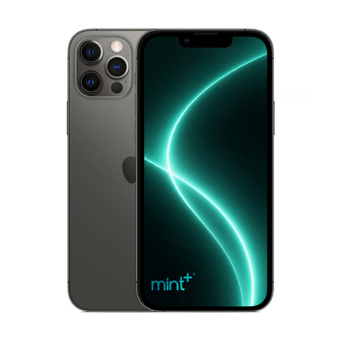 Photo of iPhone 12 pro max gray with mint+ wallpaper