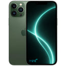 Photo of a green iPhone 13 Pro with mint+ wallpaper