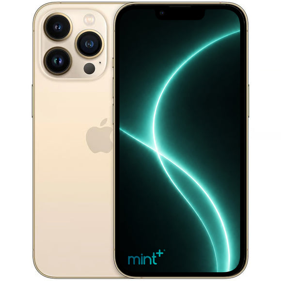 Photo of a pink iPhone 13 Pro with mint+ wallpaper