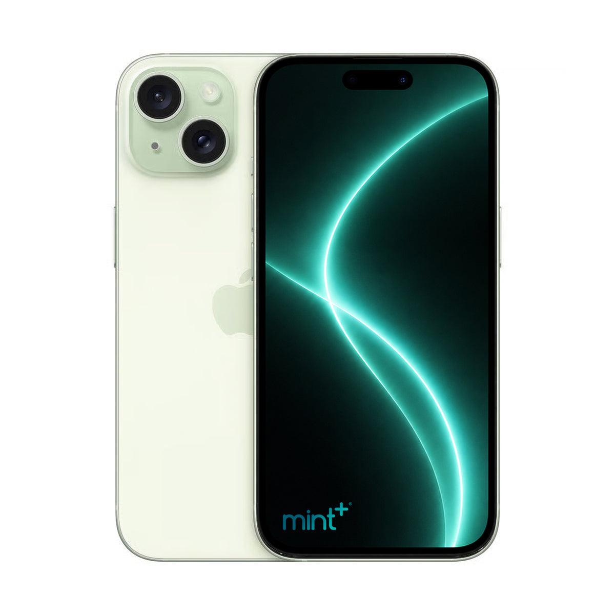 Photo of iPhone 15 green
 with mint+ wallpaper